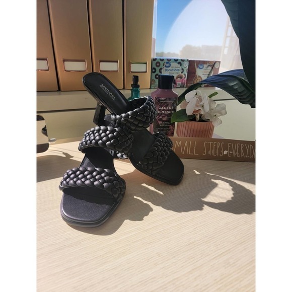 NWT Michael Kors Black Braided Amelia Strappy Mule - Women's Size 8M - Picture 3 of 9
